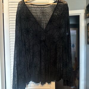 SHEIN Black Spider Web Blouse